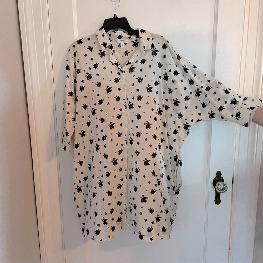 & Other Stories what and black pattern shirt dress